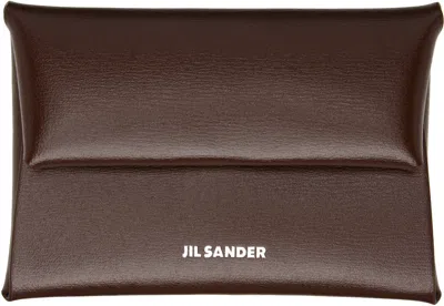 Jil Sander Brown Envelope Coin Pouch In 205 Dark Earth