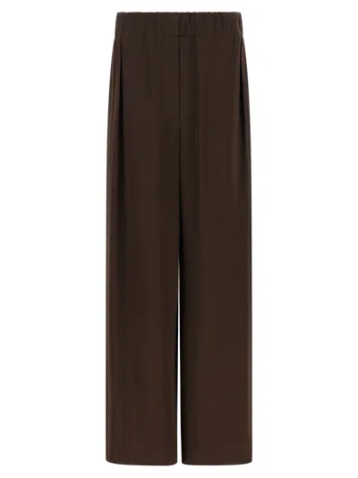 Jil Sander Fluid Viscose Pants In Brown