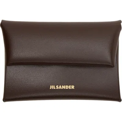 Jil Sander Brown Folded Coin Pouch