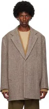 Jil Sander Brown Giacca Jacket In 243 Walnut