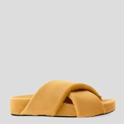Jil Sander Chic Crisscross Sandal With 3 Cm Heel In Brown