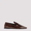 Jil Sander Squared Toe Loafer In Dark Earth In Black