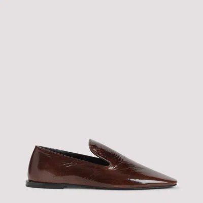 Jil Sander Brown Leather Loafers