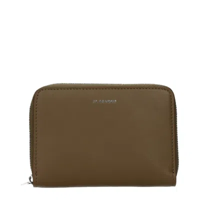 Jil Sander Brown Leather Men's Wallet