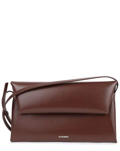 Pre-owned Jil Sander Brown Leather Small Folded Shoulder Bag (authentic Pre-loved)
