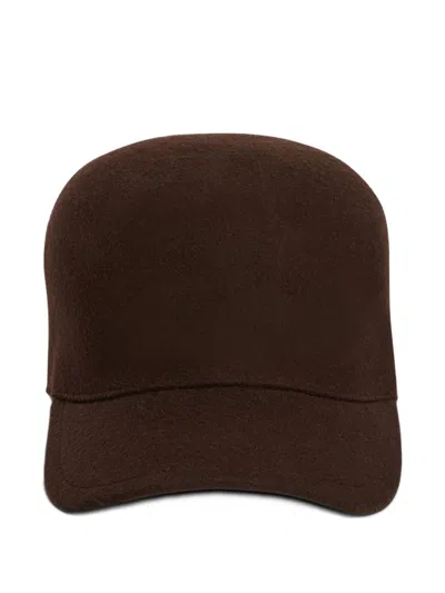Jil Sander Brown Logo Baseball Hat