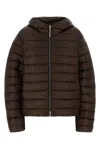 Jil Sander Hooded Quilted Down Jacket With Long Sleeves In Purple