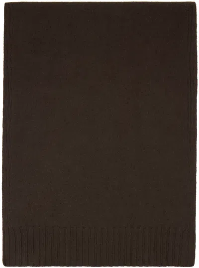 Jil Sander Brown Patch Scarf In 203 Dark Brown
