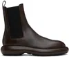 Jil Sander Brown Platform Chelsea Boots In 204 - Earth