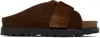 Jil Sander Brown Slip On Slides In 224 Tobacco