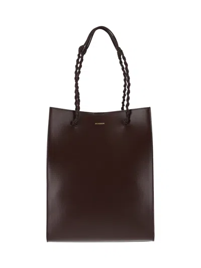 Jil Sander Brown Tangle Braided Leather Tote Bag
