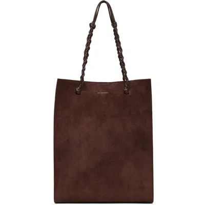 Jil Sander Brown Tangle Tote In 601 Chocolate Plum