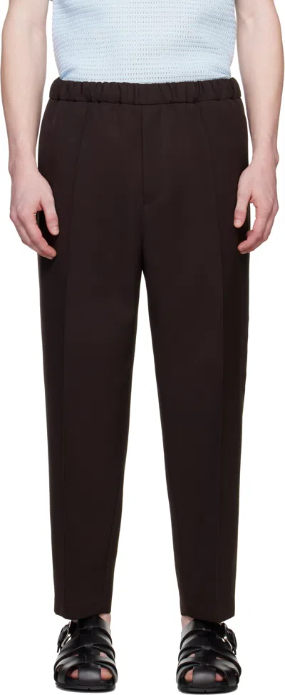 Jil Sander Brown Tapered Trousers In 201 Chocolate Brown
