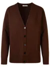 Jil Sander Womens Espresso V-neck Relaxed-fit Wool-bouclé Cardigan In Brown