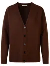 Jil Sander Womens Espresso V-neck Relaxed-fit Wool-bouclé Cardigan In Brown