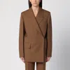 Jil Sander Brown Wool Double-breasted Jacket In Brown