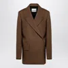 Jil Sander Brown Wool Double-breasted Jacket In Brown
