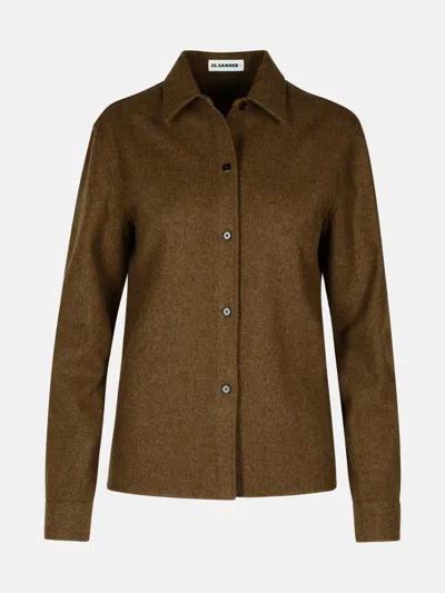 Jil Sander Brown Wool Shirt