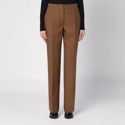 JIL SANDER JIL SANDER BROWN WOOL TROUSERS