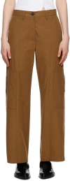 Jil Sander Brown Zip Pocket Trousers In 224 Tobacco