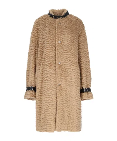 JIL SANDER JIL SANDER DETACHABLE LEATHER NECK STRAP CALF-LENGTH COAT