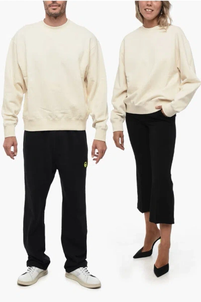Jil Sander Brushed Cotton Unisex Hoodie In White