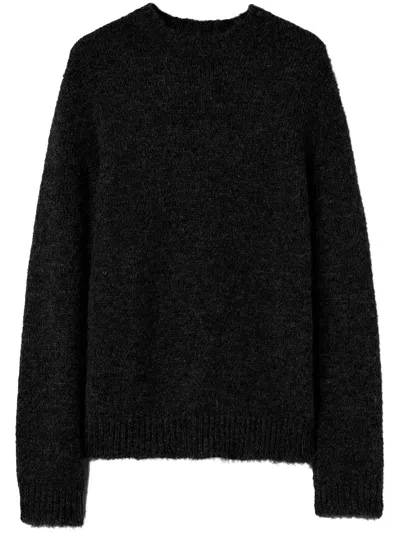 Jil Sander Midweight Alpaca Wool Sweater In Black