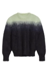 Jil Sander Brushed Mohair Blend Jacquard Crewneck Sweater In Blue