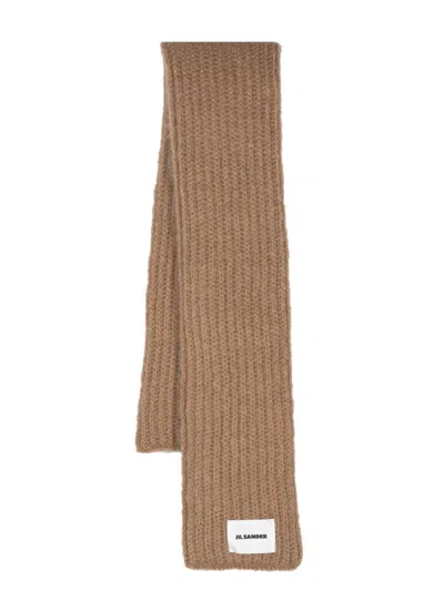 Jil Sander Brushed Scarf In Brown