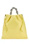 Jil Sander Metallic Top-handle Leather Tote Bag In Yellow