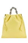 Jil Sander Metallic Top-handle Leather Tote Bag In Yellow