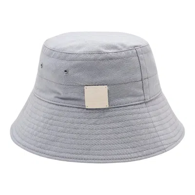 Jil Sander Bucket Hat Leather Patch Logo In Blue