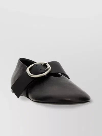Jil Sander Buckle Ballet Flats With Round Toe