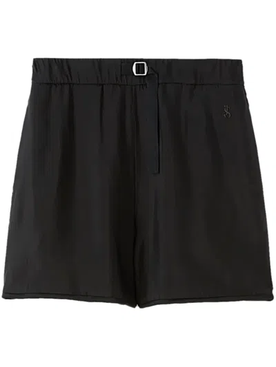 Jil Sander Buckle-fastening Thigh-length Shorts In Black