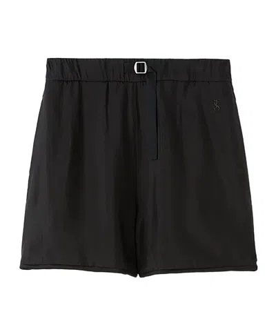 Jil Sander Buckle-fastening Thigh-length Shorts In Black