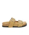 Jil Sander Buckle Leather Flat Sandals In Nude