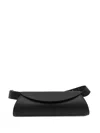Jil Sander Cannolo Logo Embossed Small Shoulder Bag In Black