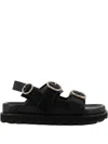 Jil Sander Buckle Strap Sandals In Black