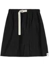 Jil Sander Silk And Nylon Shorts With Belt In A In Black