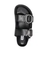 Jil Sander Buckled Leather Sandals In Black