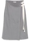 Jil Sander Wool-blend Midi Skirt In Grey