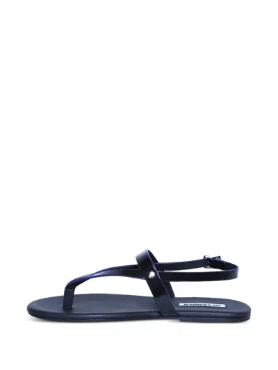 Jil Sander Buckle-strap Flat Sandals In Black