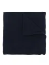 Jil Sander Luxe Cable Knit Cashmere Scarf In Blue