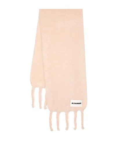 Jil Sander Brushed Mohair-blend Scarf In Nude & Neutrals