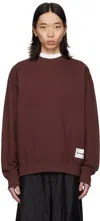 JIL SANDER BURGUNDY LOGO PATCH SWEATSHIRT