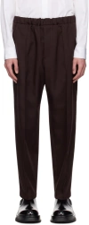 Jil Sander Burgundy Tapered Trousers In 601 Chocolate Plum