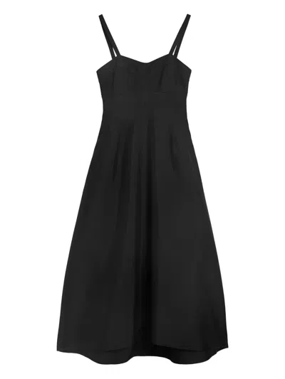 Jil Sander Bustier-style Midi Dress In Black