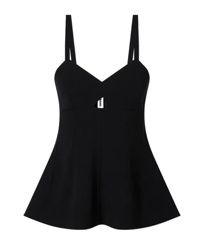 Jil Sander Wool Bustier Top In Black