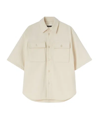 Jil Sander Button Denim Shirt In White