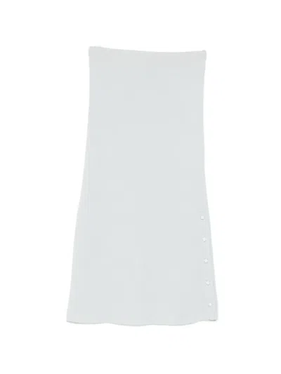 Jil Sander Button-detail Midi Skirt In Blue